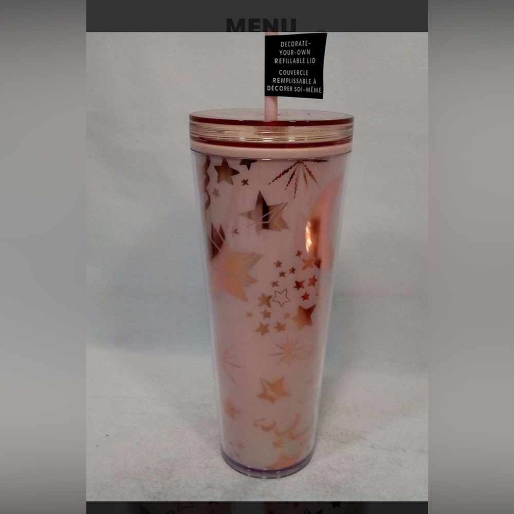 NWT Starbucks Holiday 2023 Pink Tumbler Rose Gold Moon & Stars Limited Edition